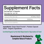 Cápsulas de Semilla de Uva Ecológicas – 520mg, 100 Cápsulas – Antioxidantes Polifenoles y OPC