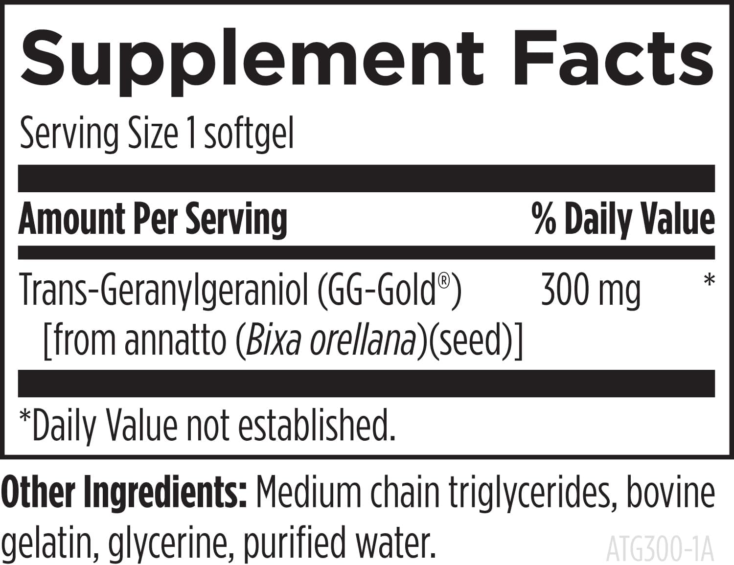 Designs for Health Annatto-GG 300 – Suplemento de Geranylgeraniol (60 Cápsulas Blandas)