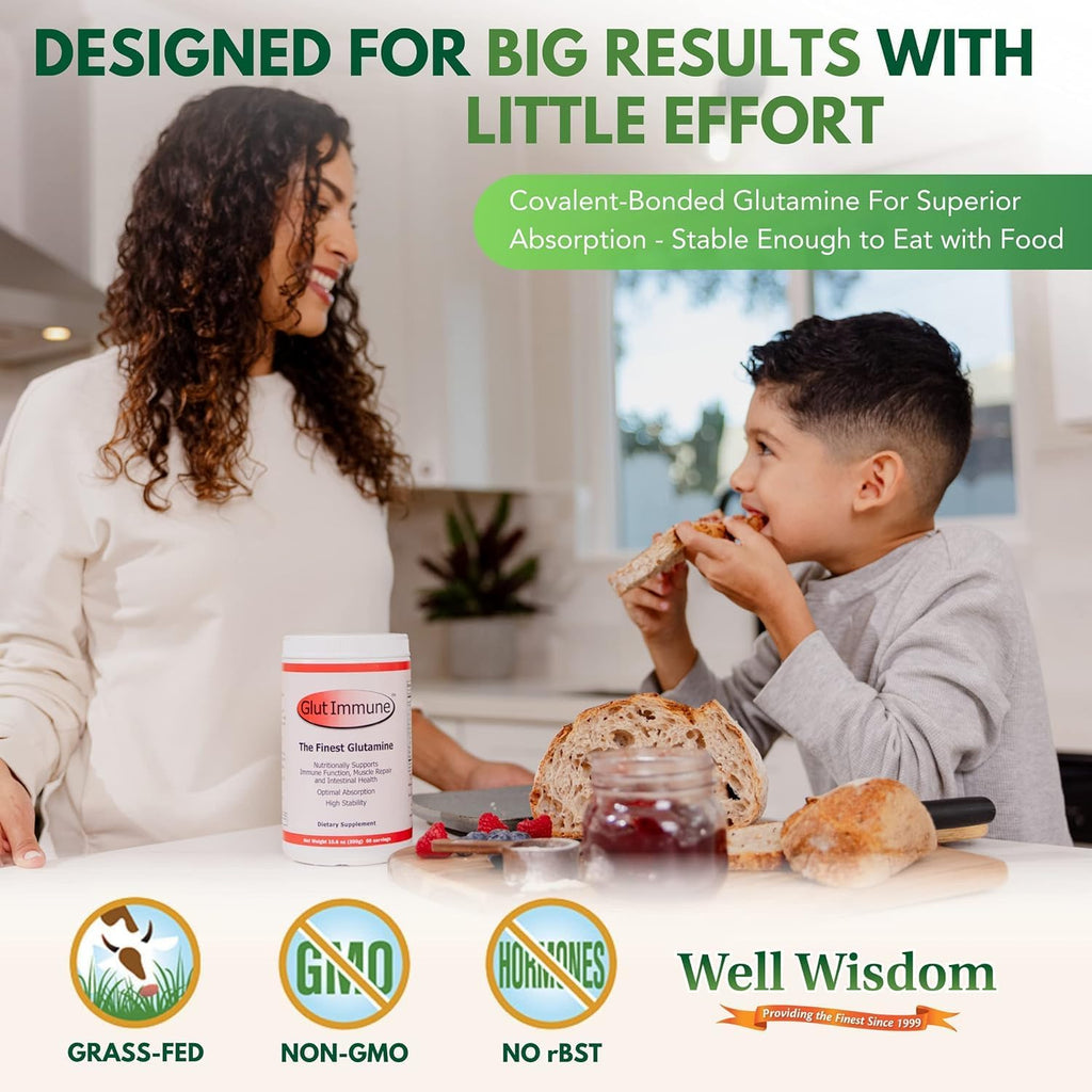 Glut Immune Polvo de Glutamina 300g - Well Wisdom