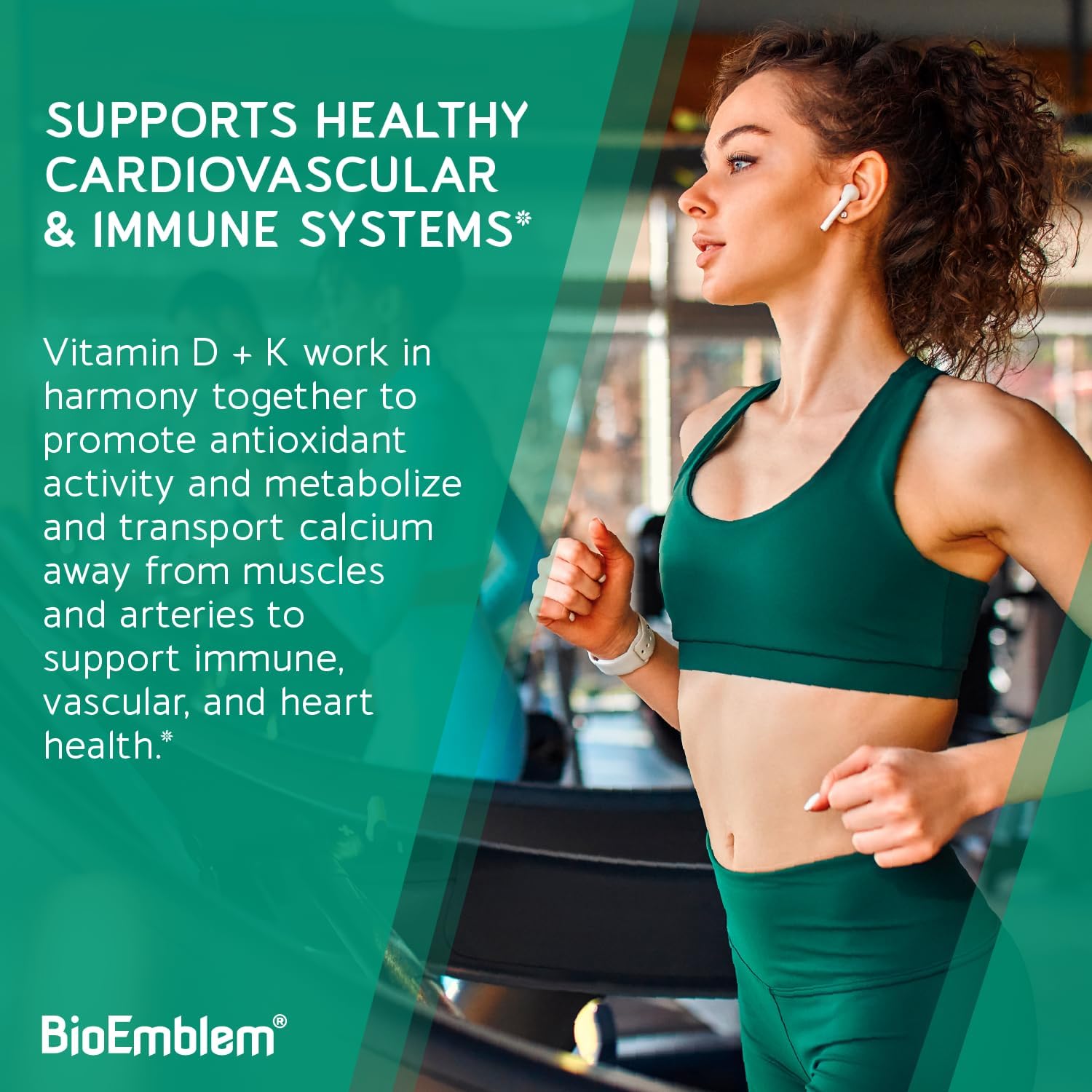 BioEmblem Vitamina D3 K2 Cápsulas - 5000 UI y 200 mcg - MK-7 y MK-4 - 90 Cápsulas