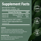 NaturElan Vitamin D3 5000 UI & K2 (MK-7) Gotas con Aceite MCT - 1,69 fl oz