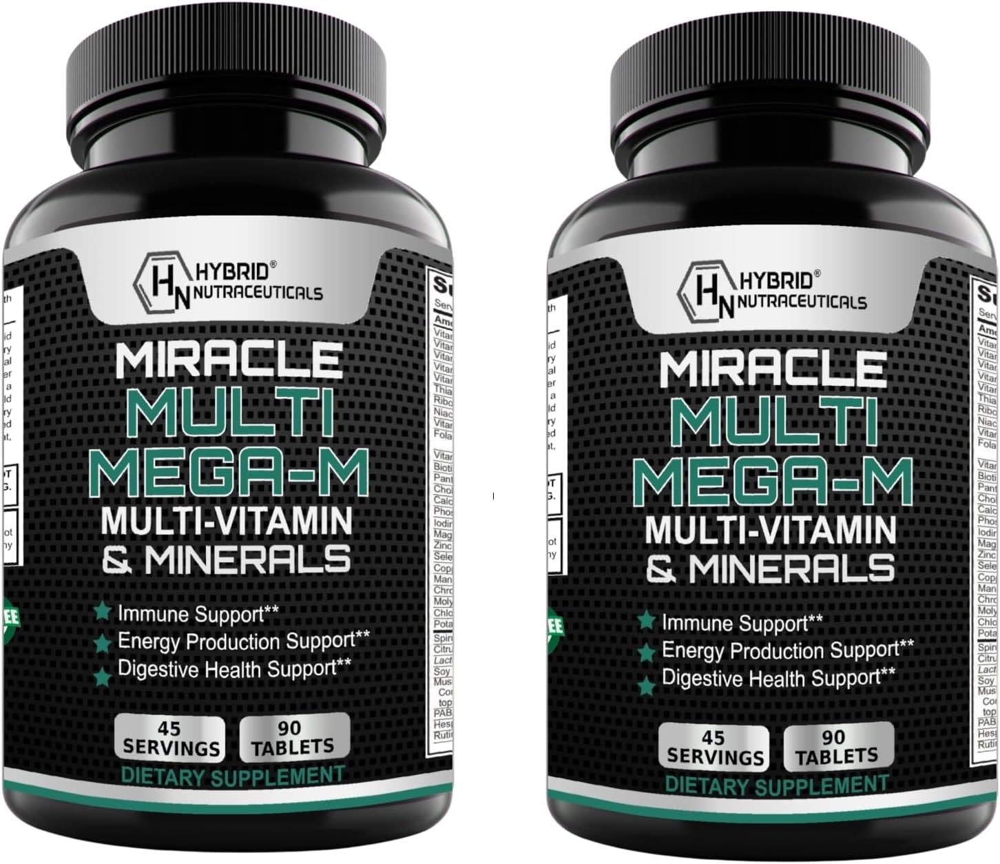 MEGAV-1 Multi-Vitamin, Superfood & Minerals - Multivitamínico Diario con Probióticos, Enzimas y Hongos (2 Paquetes, 180 Comprimidos)