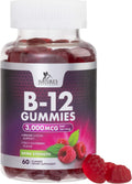 Gominolas de Vitamina B12 3000 mcg - Extra Fuerza, Sabor a Bayas, 60 Unidades
