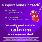 Vitafusion Calcium Gummies con vitamina D, sabor a frutas y crema, 100 gomitas (50 días)