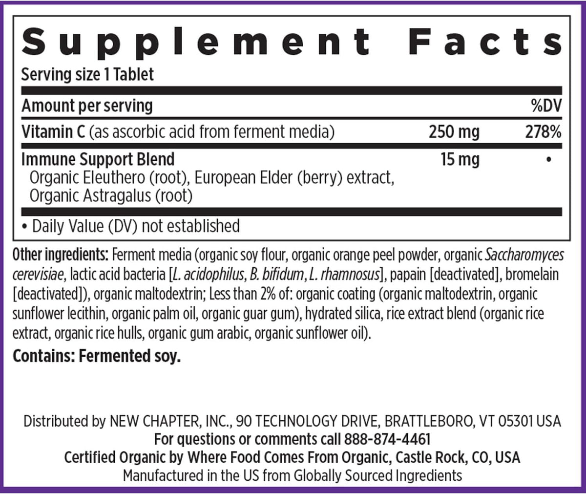 New Chapter Vitamina C Fermentada + Saúco, – Sin rellenos sintéticos – Image 6