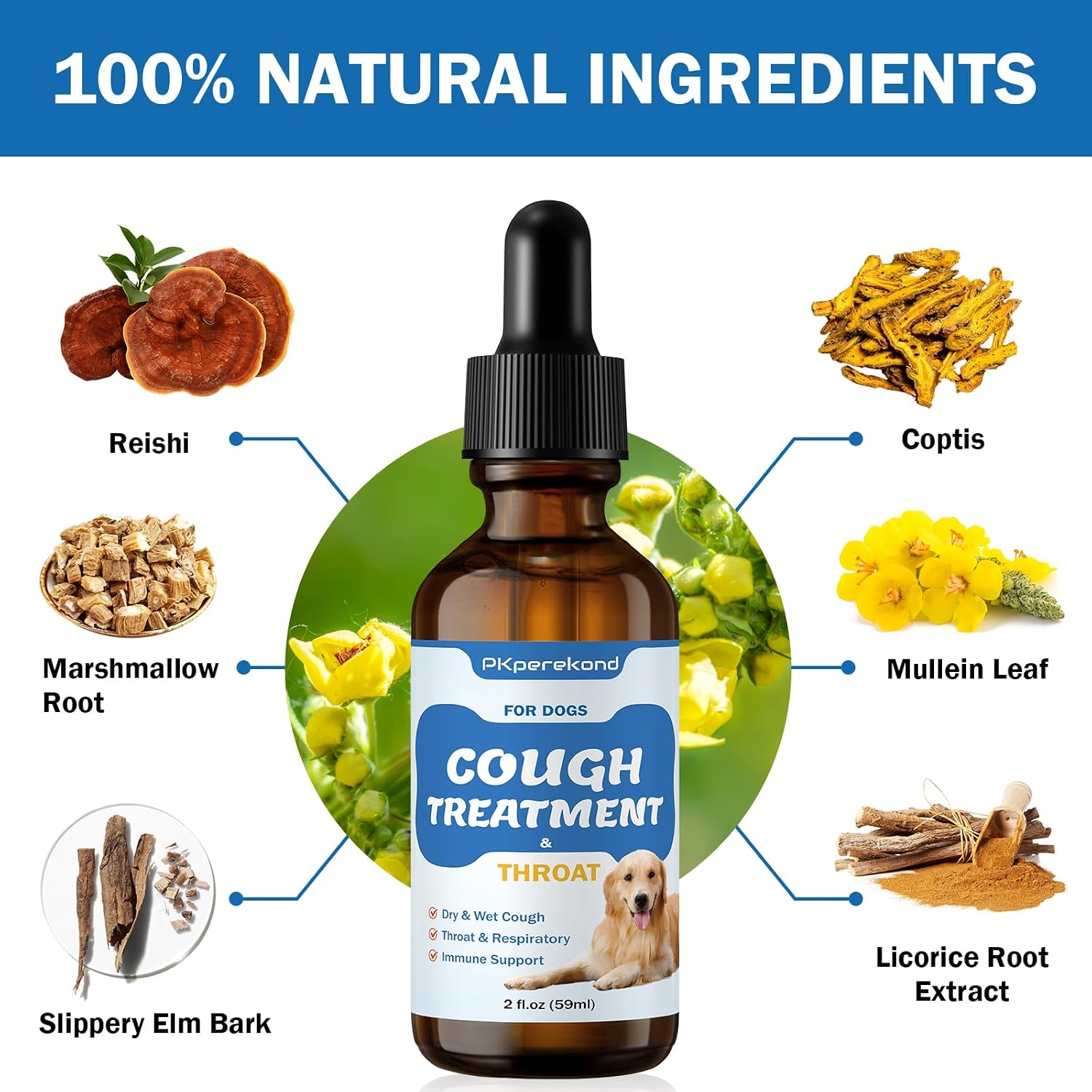 Tratamiento Natural para la Tos en Perros - Alivio Respiratorio e Inmunológico - 60 ml