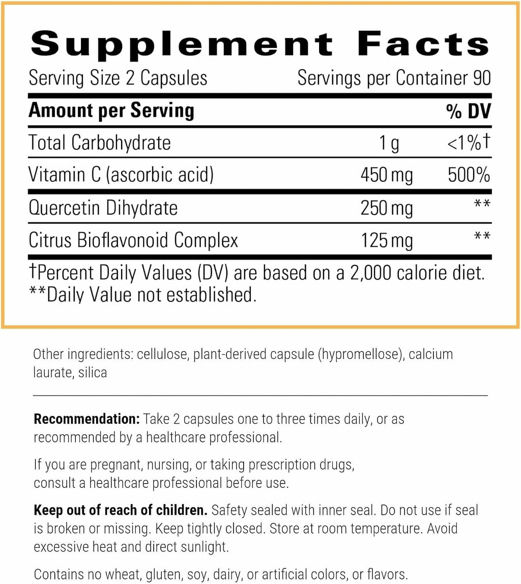 Integrative Therapeutics Vitamina C con Quercetina - 180 Cápsulas