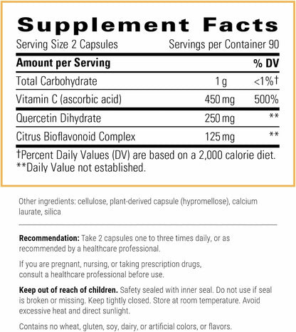Integrative Therapeutics Vitamina C con Quercetina - 180 Cápsulas – Image 2