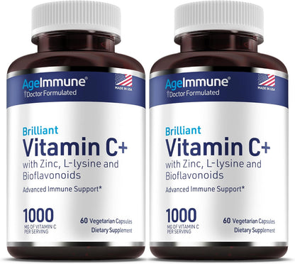 AgeImmune Vitamina C 1000mg + L-Lisina, Zinc y Bioflavonoides – Image 8
