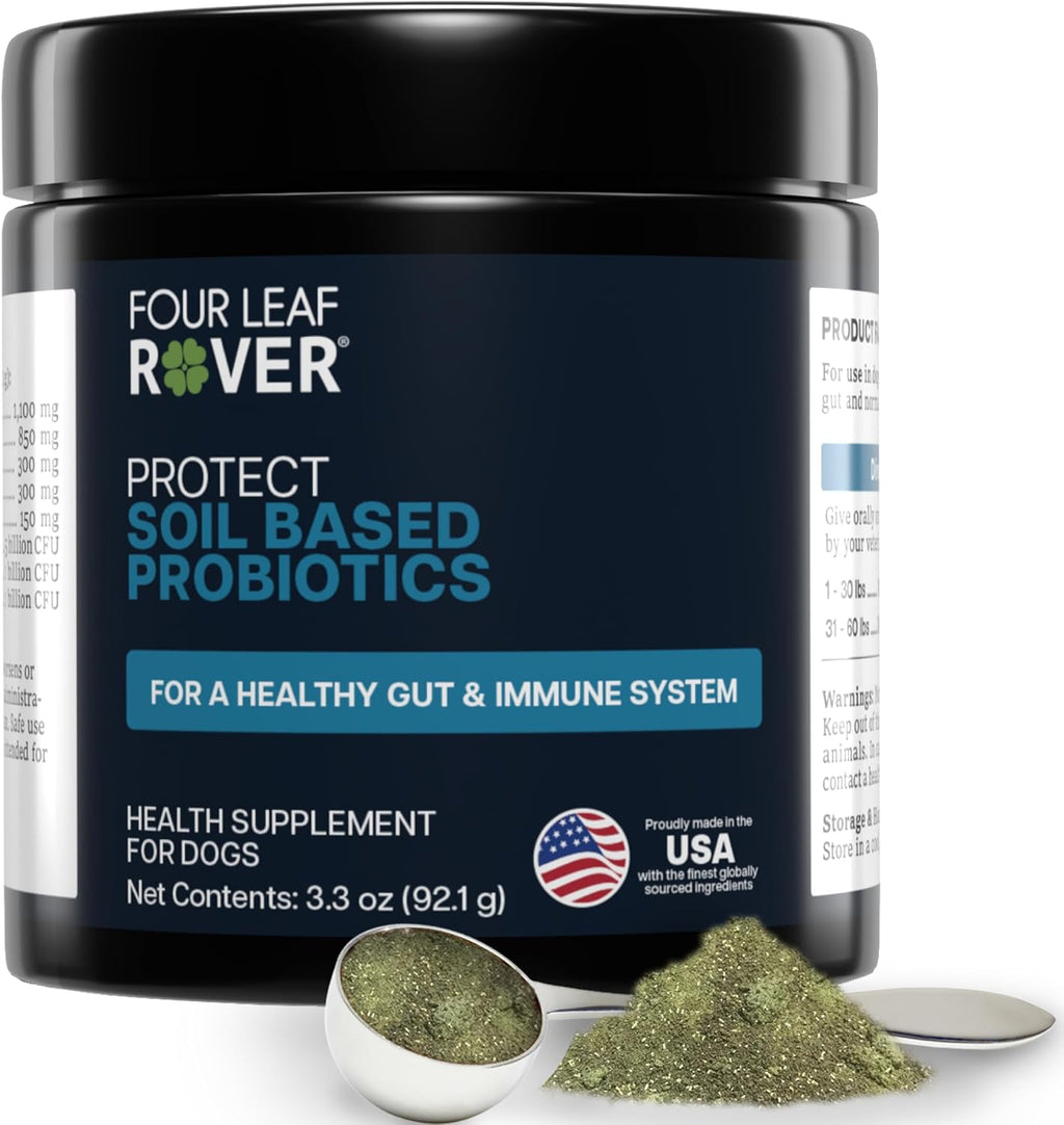 FOUR LEAF ROVER Protect – Probióticos para Perros con Prebióticos y Antioxidantes