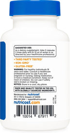 Nutricost Alpha GPC 600mg, 120 Cápsulas Vegetarianas - Sin OGM y Sin Gluten, 300mg Por Cápsula