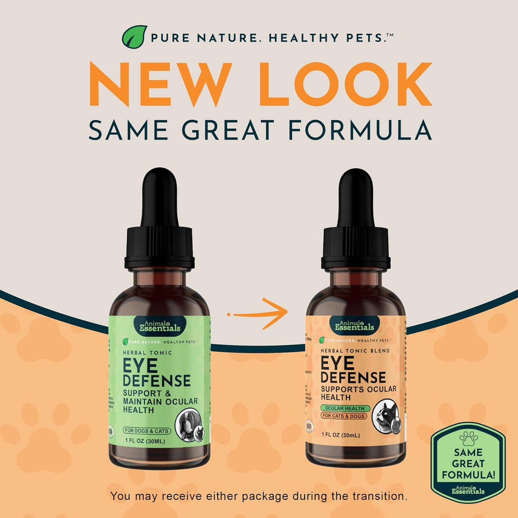 Animal Essentials Eye Defense Support for Dogs and Cats, 30 ml - Organic Bilberry and Marigold Herbal Blend, Alcohol-Free