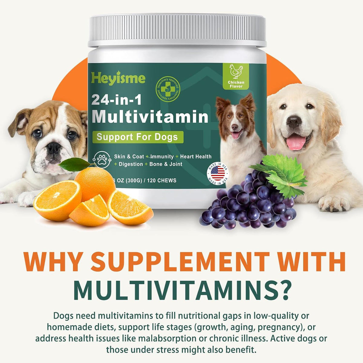 Dog Multivitamin, Glucosamine Chondroitin for Dogs, Dog Vitamins and Supplements, Probiotics, Krill Oil for Hip & Joints, – Image 7