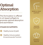 Solgar Vitamina D3 (Colecalciferol) 125 mcg (5000 UI), 100 Cápsulas Blandas