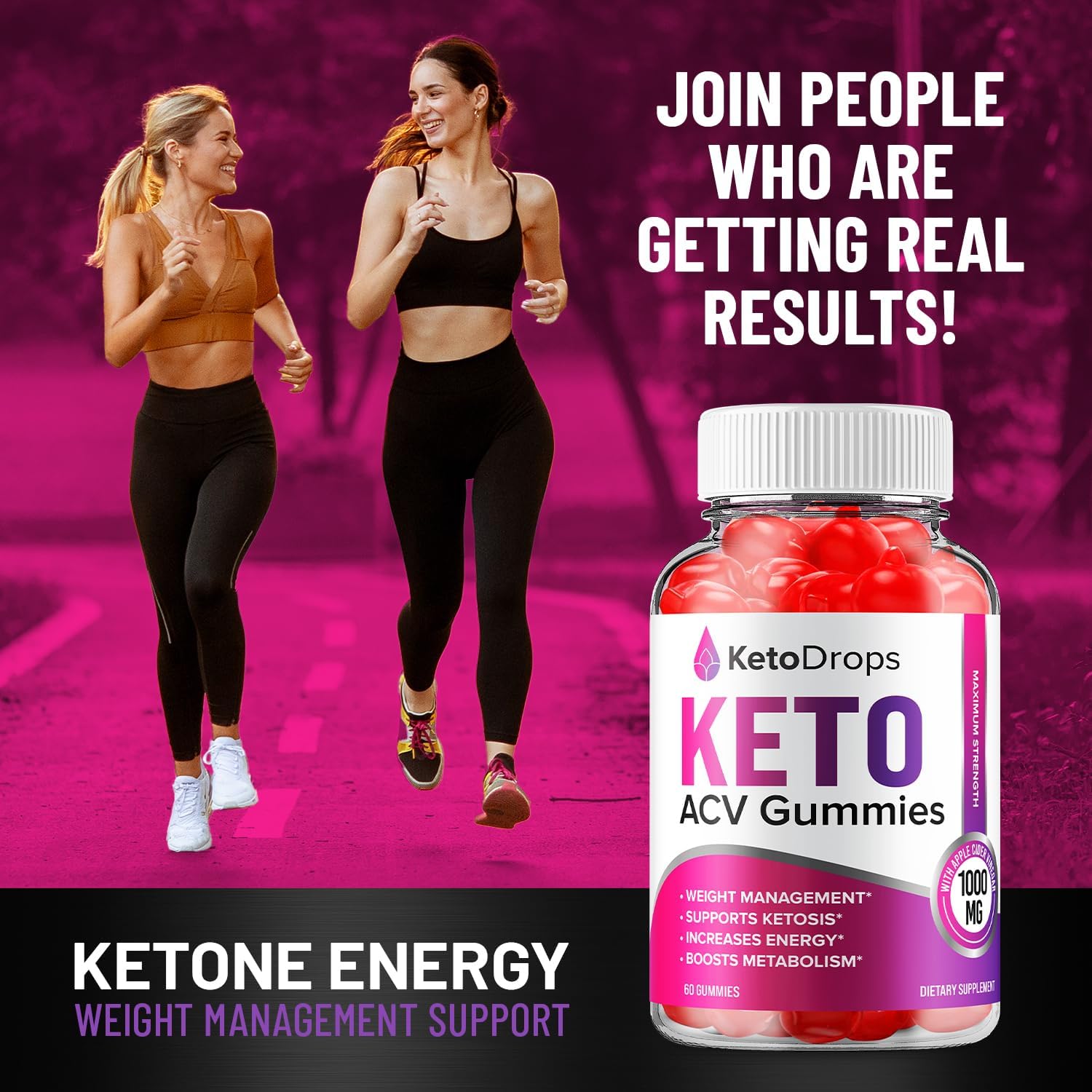 Keto Drops ACV Gummies - 3 Paquetes (180 Gominolas)