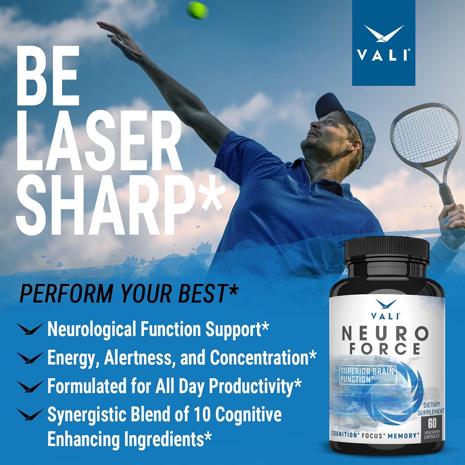 VALI Neuro Force Brain Booster - 60 Cápsulas Vegetales