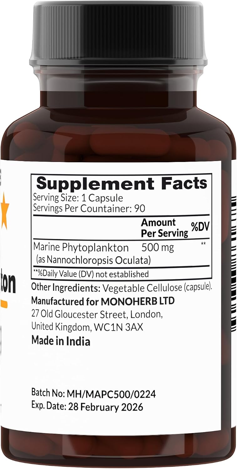 MONOHERB Fitoplancton Marino 500 mg – 90 Cápsulas Vegetales