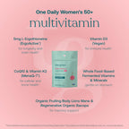 True Grace Multivitamínico Diario para Mujeres 50+ - 120 Comprimidos - Apoyo Inmunológico, Energía, Longevidad y Memoria - Vegano - Sin Gluten, Soja ni Hierro