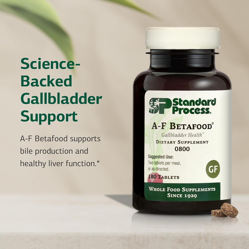 Standard Process A-F Betafood - Apoyo para la Salud Hepática y Biliar con Vitamina A y Ácidos Grasos Esenciales - 180 Comprimidos (90 Dosis)
