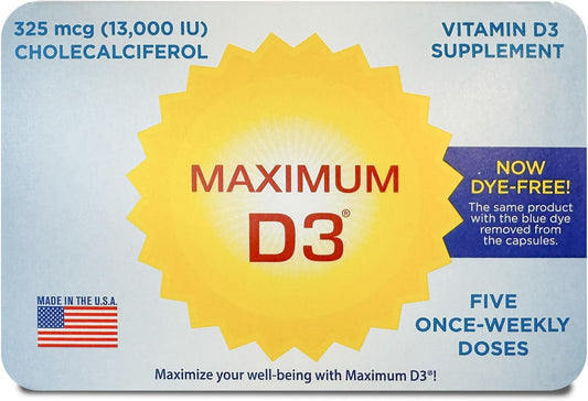 Maximum D3 13.000 UI, 5 Cápsulas (Suministro para 5 Semanas)