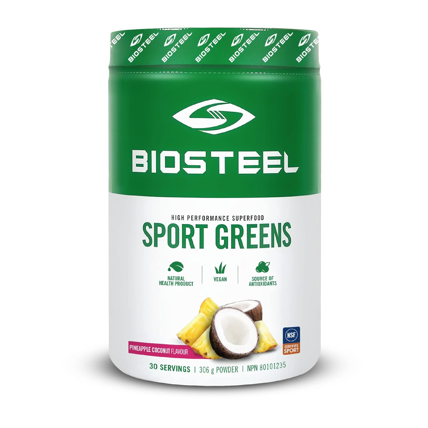 BIOSTEEL Sport Greens Powder - Superalimento en Polvo - Piña Coco - 30 Servicios