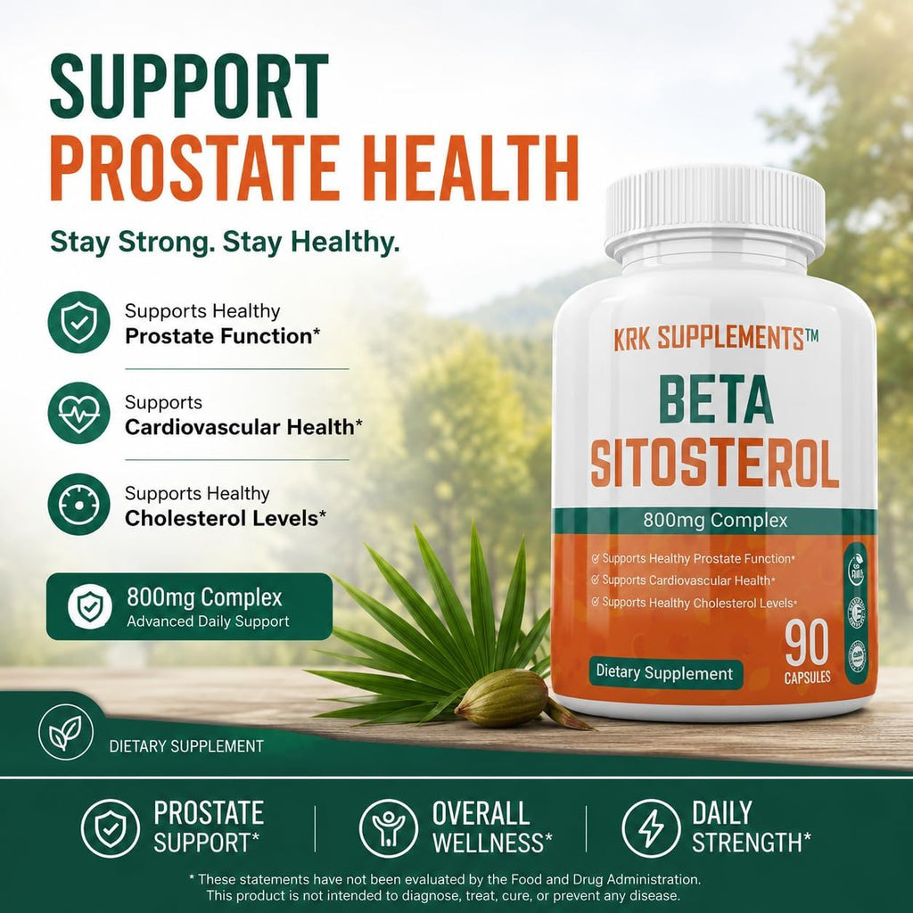 KRK SUPPLEMENTS Beta Sitosterol 800mg per serving, 90 capsules, Prostate Support