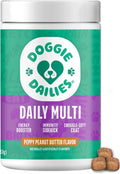 Doggie Dailies 5 en 1 Multivitamínico para Perros, 225 Golosinas Blandas Sabor Mantequilla de Maní