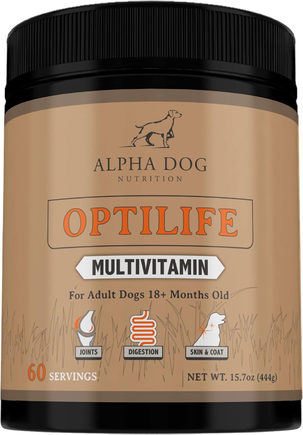 OptiLife Dog Multivitamin Powder - Multivitamínico para Perros Adultos con Probióticos y Glucosamina (30 dosis)