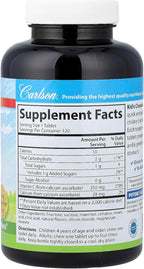 Carlson Labs Niños Masticables de Vitamina C, 250 mg, 120 tabletas