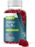 Viteey Gomitas de Vitamina D3 y K2 - 1000 UI D3 + 100 mcg K2 - 60 unidades