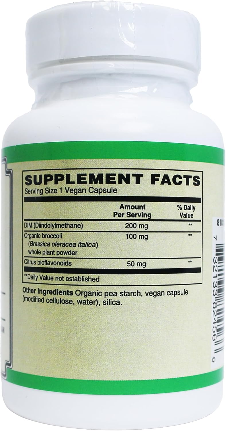 Ultra DIM 200mg, Complemento para el Equilibrio Hormonal, 200mg DIM con Extracto de Brócoli, Cápsulas Veganas