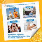 Vitamin D3 K2 Gummies, Vitamina D3 10000 UI con K2 200 mcg, Vitamina C, Calcio, Magnesio, Zinc, Apoyo para Huesos, Articulaciones, Músculos, Nervios y Sistema Inmunológico (60, Naranja, Sin Azúcar)
