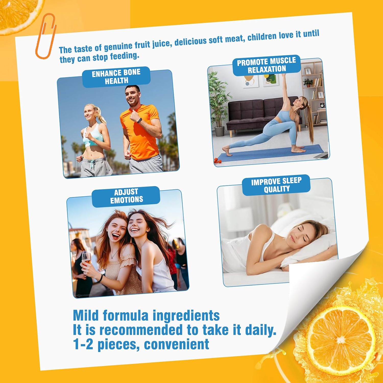 Vitamin D3 K2 Gummies, Vitamina D3 10000 UI con K2 200 mcg, Vitamina C, Calcio, Magnesio, Zinc, Apoyo para Huesos, Articulaciones, Músculos, Nervios y Sistema Inmunológico (60, Naranja, Sin Azúcar)