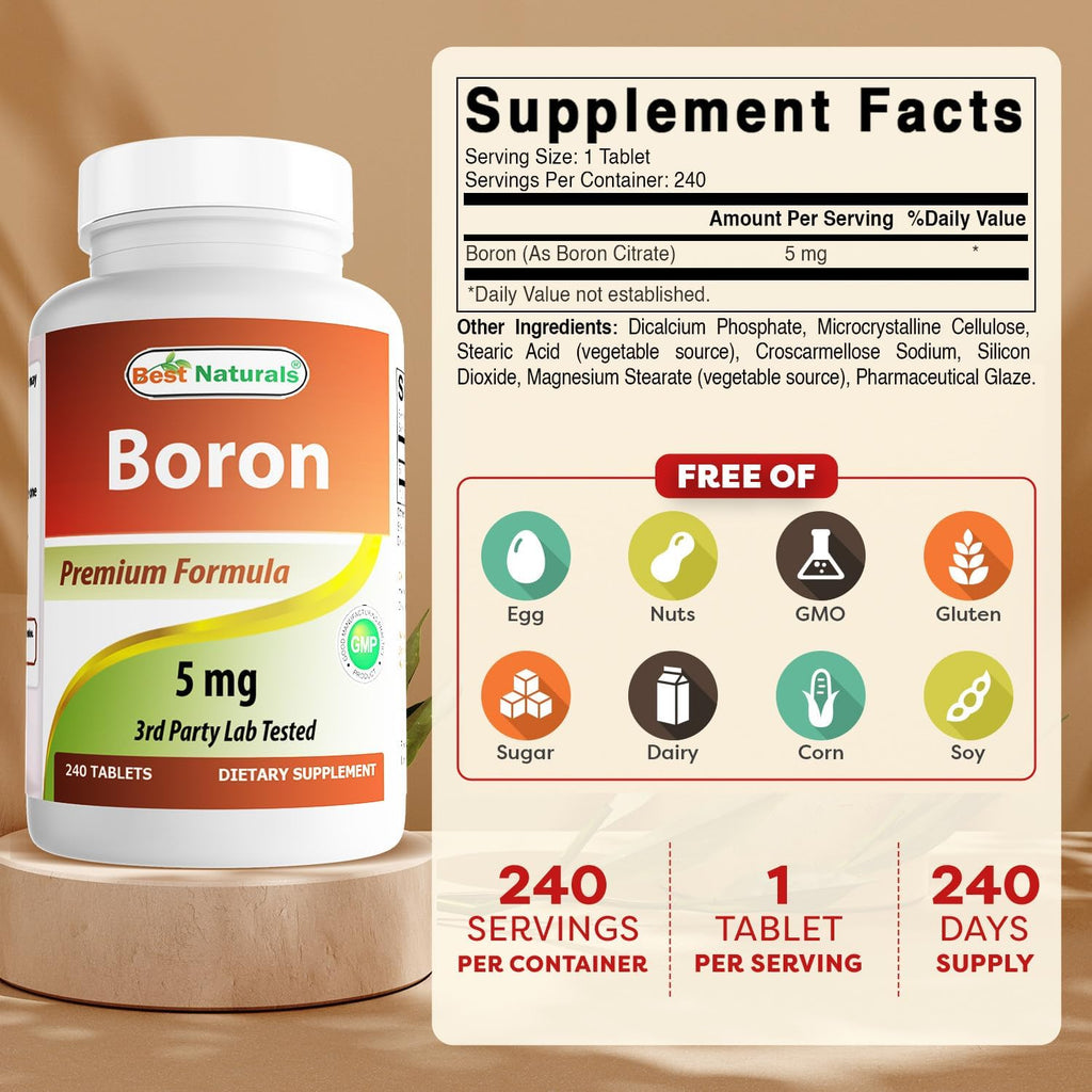 Best Naturals Boro 5 mg - 240 Comprimidos (Pack de 2)
