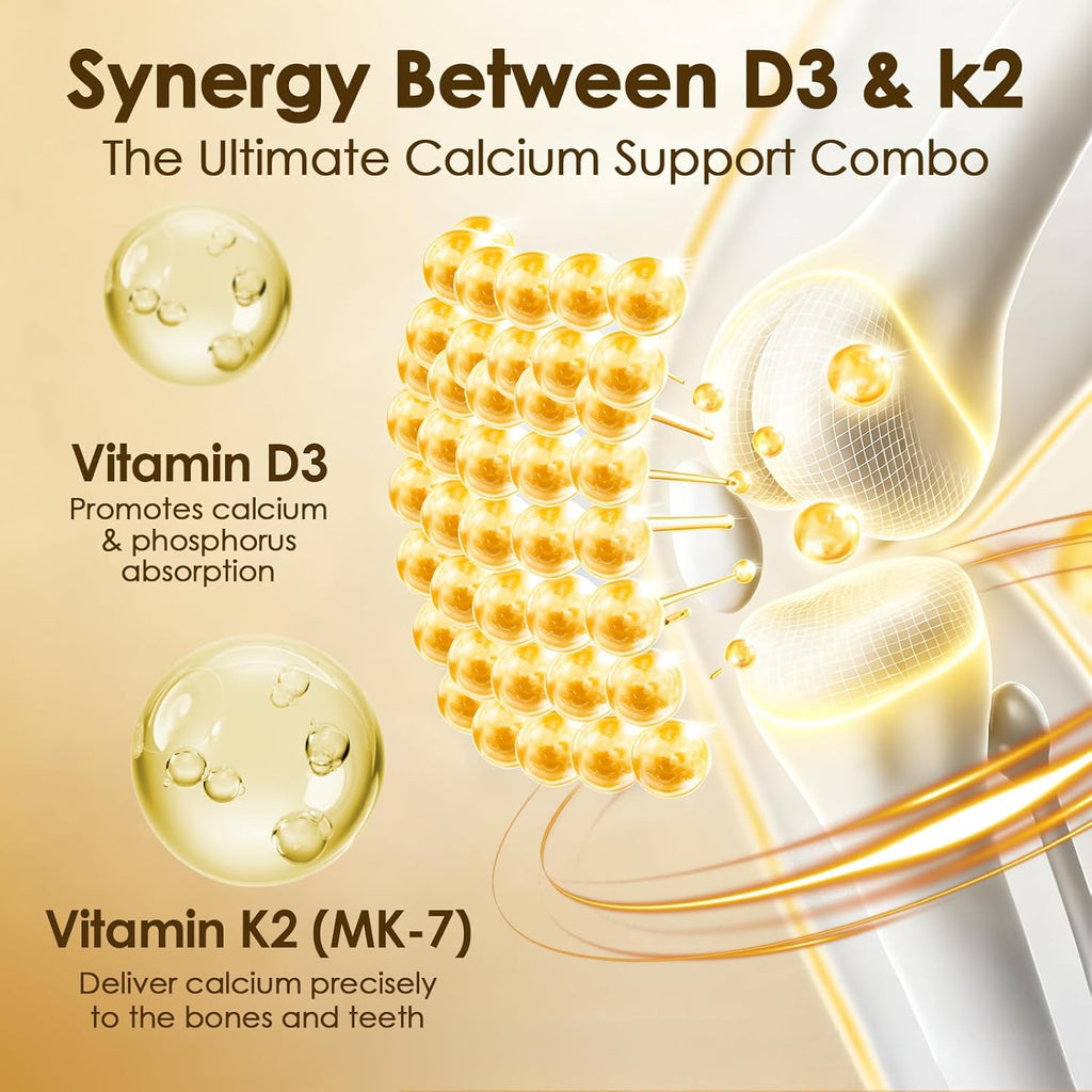 NATURE TARGET Vitamin D3 K2, 10,000 IU D3, 100 mcg K2, 120 Capsules | High-Potency D3 With MCT, for Max Absorption, Supports Bone, Calcium & Immune Health