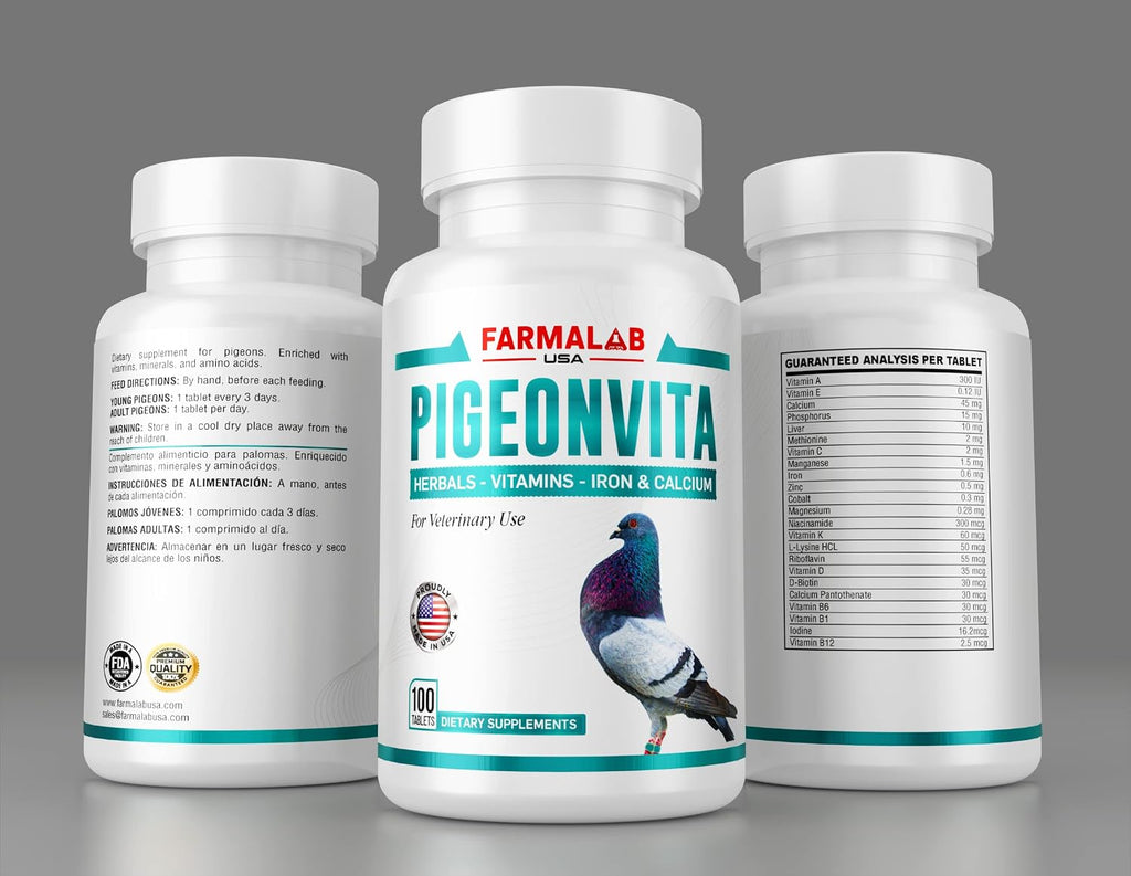 PIGEONVITA VITAMINA COMPLETA para PALOMAS MULTIVIT Pigeon 100 TABLETAS