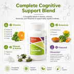 McCord BrainHealth Complemento Cerebral con Olivamine, Vitaminas D3, B6, B12, Rhodiola Rosea, Magnesio y Taurina