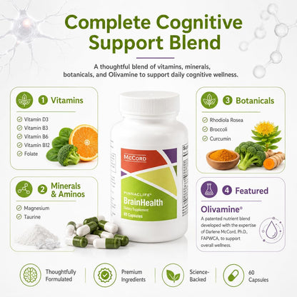 McCord BrainHealth Complemento Cerebral con – Olivamine: una mezcla patentada que incluye compuestos bioactivos – Image 5