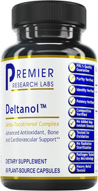 Premier Research Labs Deltanol - Tocotrienoles Vitamina E, 100 mg por Cápsula, 60 Cápsulas