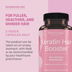 Reserveage Beauty Keratin Hair Booster con Biotina y Resveratrol - Suplemento para Cabello y Uñas - 120 Cápsulas
