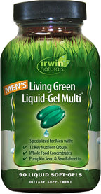 Irwin Naturals Men's Living Green Liquid-Gel Multi - Multivitamínico completo para hombres 90 cápsulas blandas