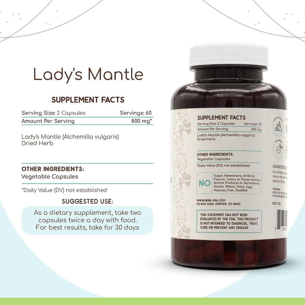 Lady's Mantle (Alchemilla vulgaris) 400 mg - 120 Cápsulas