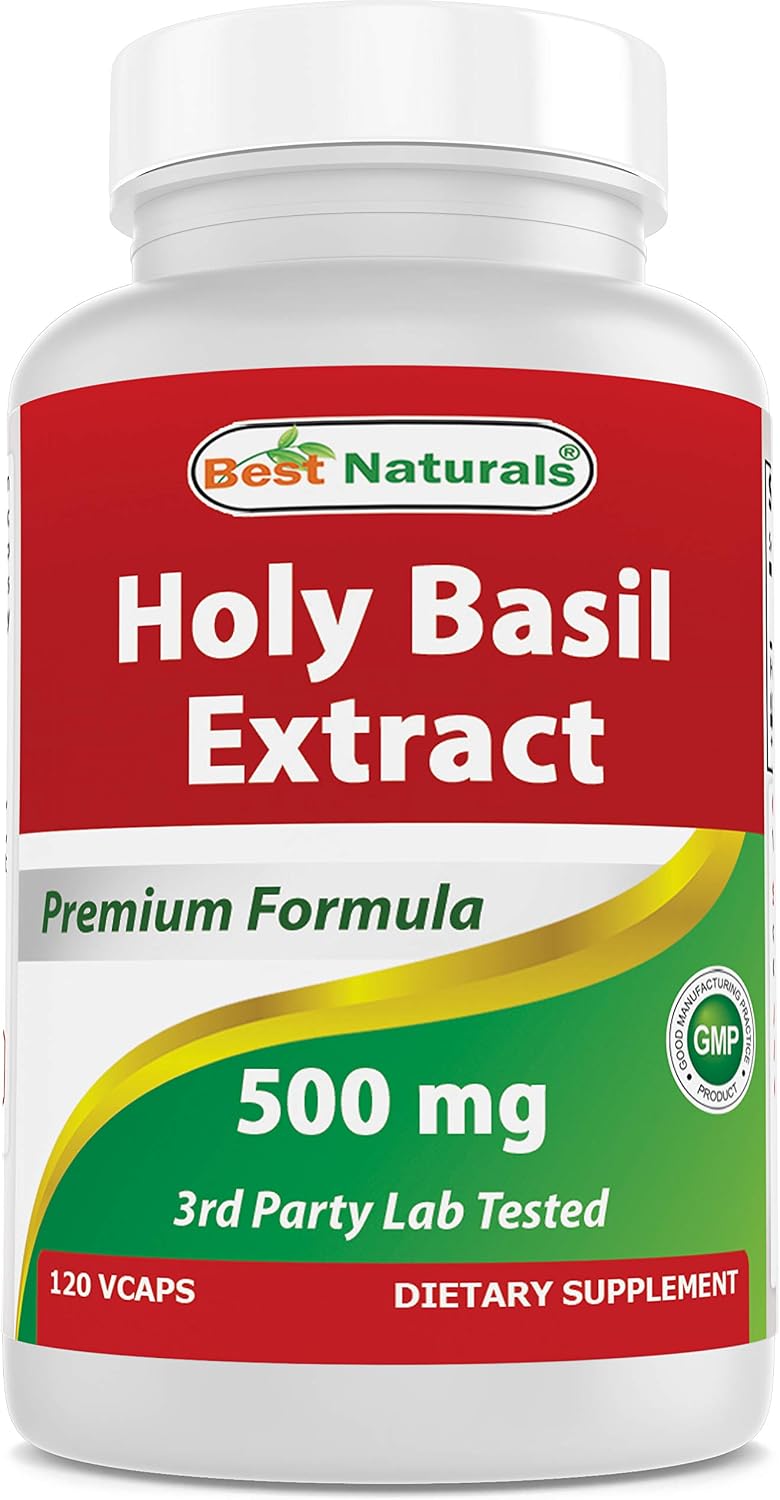 Best Naturals Albahaca Sagrada (Holy Basil) 500 mg, 120 Cápsulas Vegetales