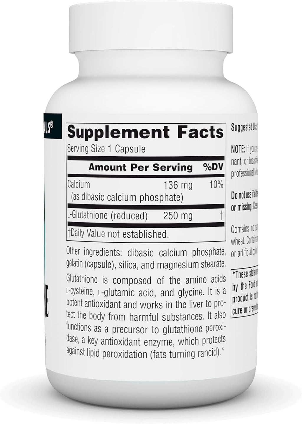 Source Naturals Glutatión, 250 mg - 60 Cápsulas