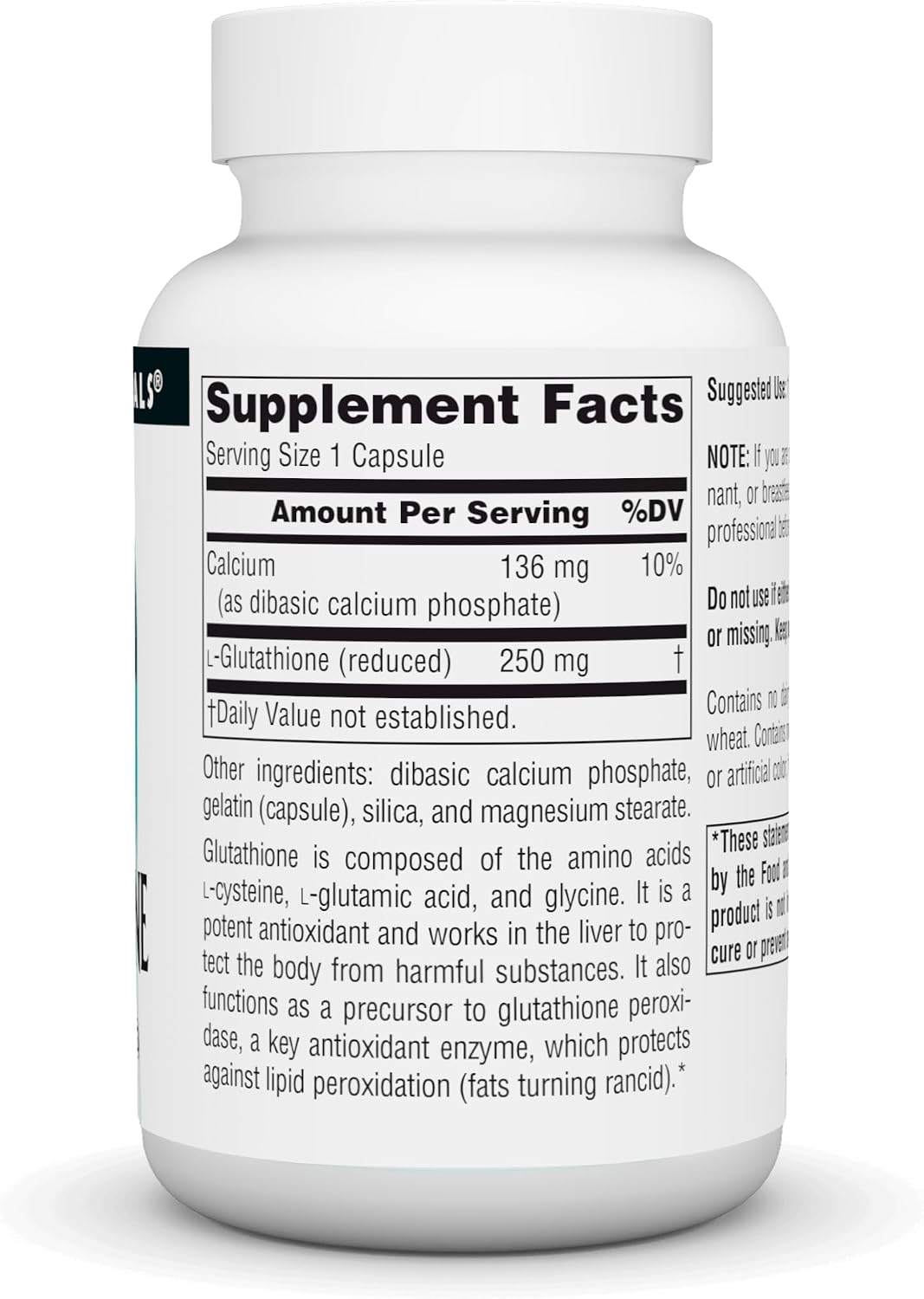 Source Naturals Glutatión, 250 mg - 60 Cápsulas