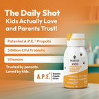 Bee and You Kids Propolis Immune Day Time Shot - Probiótico, Vitamina C, D3, Zinc, Apoyo Inmunitario y Digestivo, 1.69 fl oz, Pack de 12