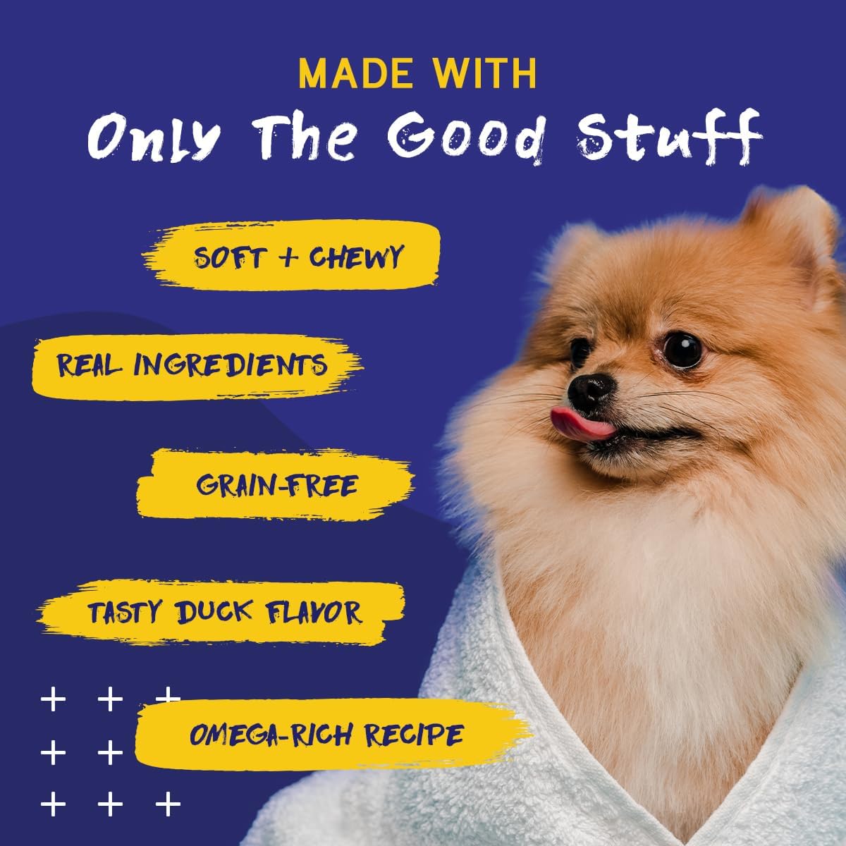 PupGrade Skin & Coat Supplement for Dogs, Duck Flavor – 60 Soft Chews | Supports Healthy Skin, Coat, and Immune Function - Rich in Natural Fish Oil, Omega Fatty Acids, and Vitamins
