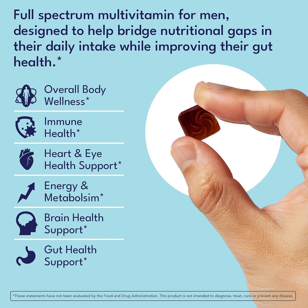 Sakoon nutrition Gominolas Multivitamínicas para Hombre con Probióticos y Prebióticos, 60 unidades
