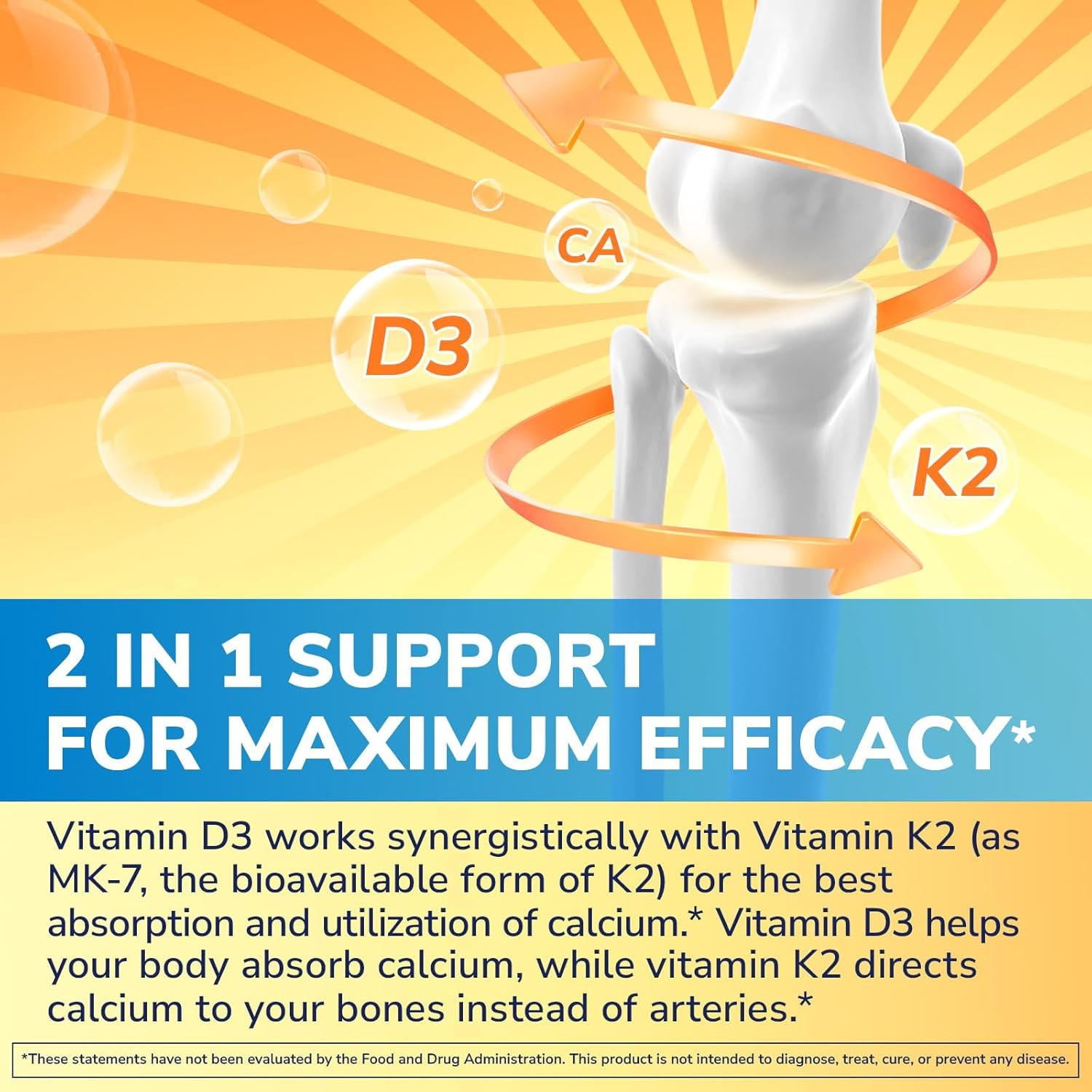 Vitalibre Vitamina D3 K2, 10000 UI D3 / 200 mcg K2 MK7, 90 Cápsulas Blandas