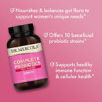 Dr. Mercola Complete Probiotics for Women - Probiótico Femenino - 90 Cápsulas (90 Dosis)